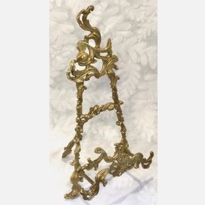 Large Display Easel 21” Solid Brass Baroque Florentine Rococo Ornate Victorian
